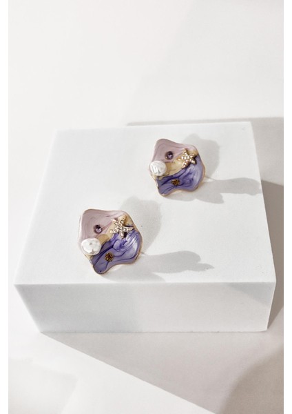 Taşlı Deniz Yıldızı ve Inci Detaylı Mineli Küpe fiyatları