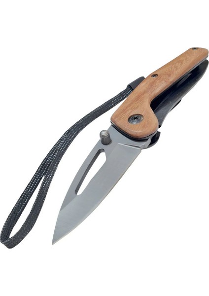 Taktik Çakı Küçük Paslanmaz Çelik Ahşap Sap 15 Cm