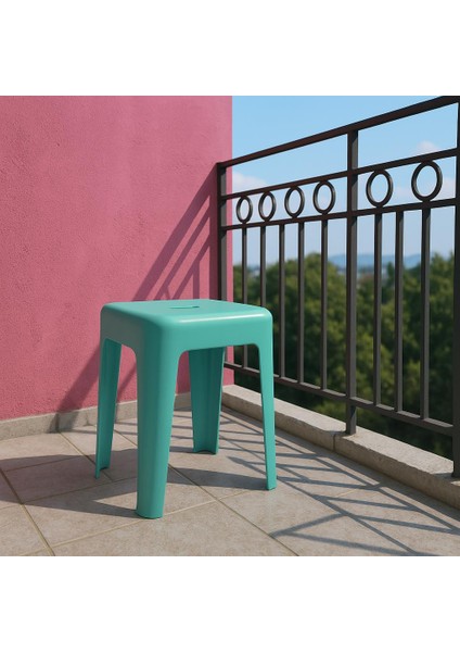 Tabure Sağlam Plastik Kırılmaya Dayanıklı Bahçe, Balkon ,banyo Su Yeşili modelleri