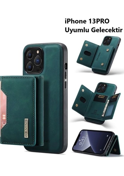 iPhone 13PRO Dg Mıng 2 Parça Ayrılabilir Güçlü Manyetik Cüzdanlı Kılıf