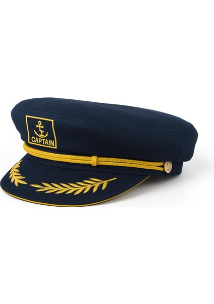Lacivert Unisex Denizci Gemici Kaptan Şapkası 55-60 cm Parti Temalı Kostüm