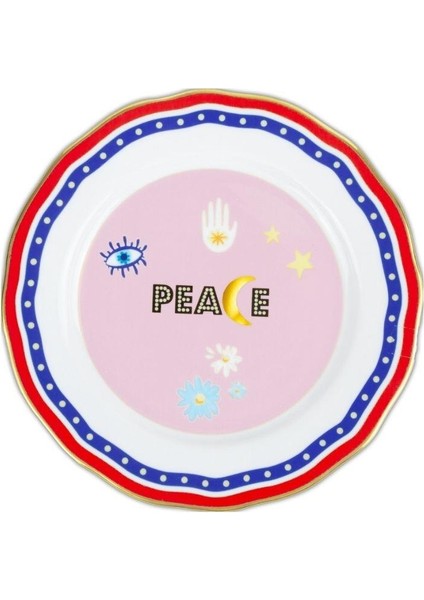 Mamma Mia Peace Yazılı Tabak 22 cm