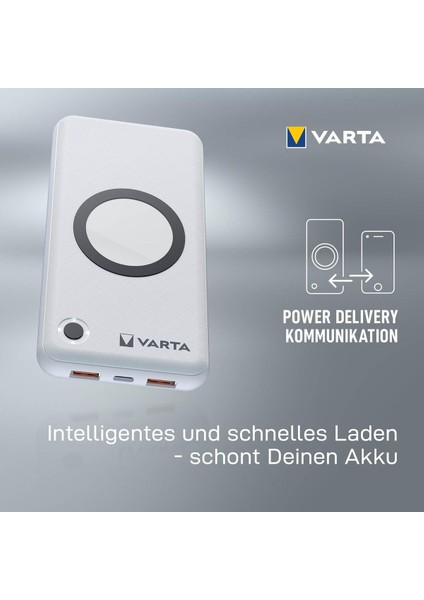 Wireless Power Bank 20.000 Mah Kablosuz Şarj Destekli Acil Durum Ekipmanı Uzun Şarj