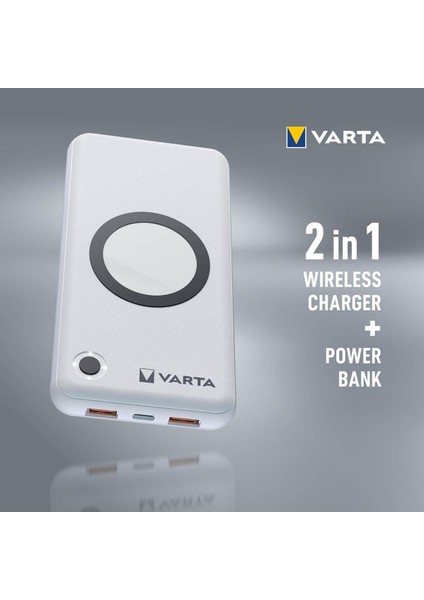 Wireless Power Bank 20.000 Mah Kablosuz Şarj Destekli Acil Durum Ekipmanı Uzun Şarj