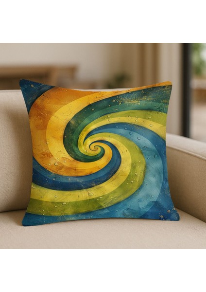 Etnik Tarz Mavi Desenli Kırlent Kılıfı – 43X43 Cm, Çift Taraflı, Fermuarlı, Yıkanabilir