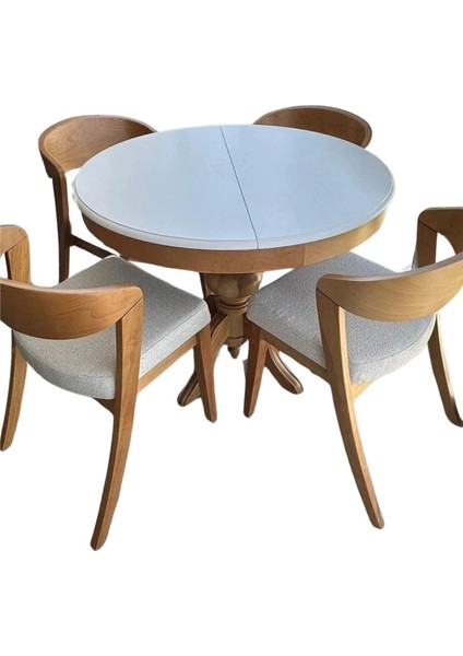 Lindon Baba Ayak Yuvarlak Açılır Masa 90X90 modelleri