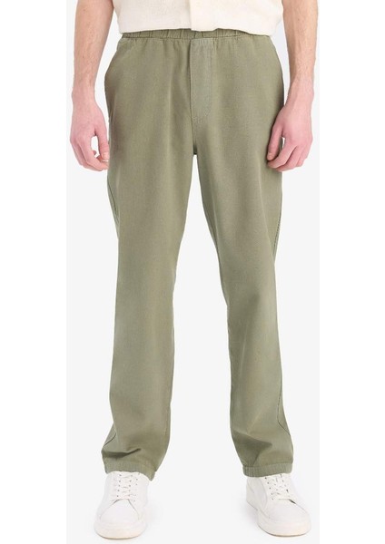 Yeni Sezon Bol Rahat Kesim Wide Leg Yazlık Keten Pantolon