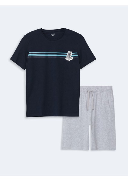 Yeni Sezon Standart Kalip Erkek Sortlu Pijama Takimi - S5EF91Z8