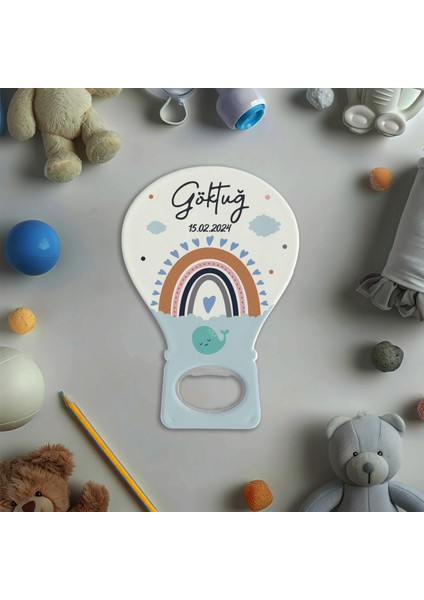 Kişiye Özel Balina ve Gökkuşağı Temalı Balon Magnet Açacak 10 Adet (Model-5)