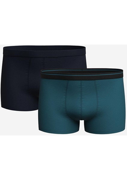 Lacivert Standart Kalıp Pamuklu Esnek Erkek Boxer 2'li