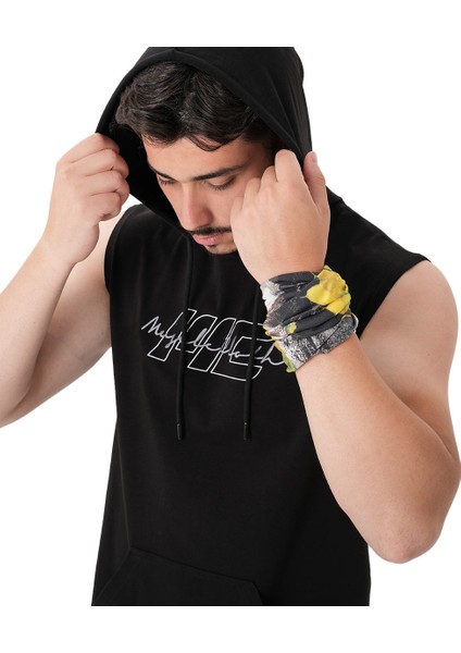 Icon Kapüşonlu Kolsuz T-Shirt Siyah indirimleri