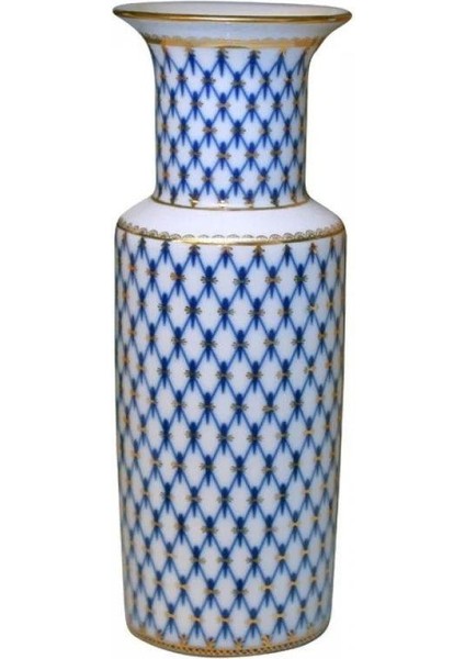 Imperıal Porselen Cylinder Cobalt Net Vazo
