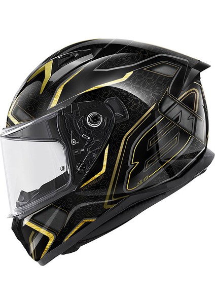 Gıvı 50.8 Mystıcal Siyah-Bronz-Sarı Kask