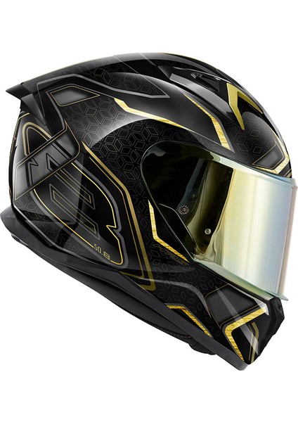 Gıvı 50.8 Mystıcal Siyah-Bronz-Sarı Kask