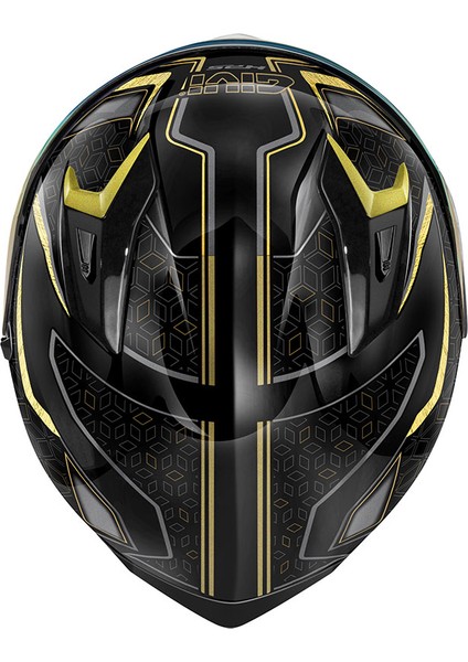Gıvı 50.8 Mystıcal Siyah-Bronz-Sarı Kask