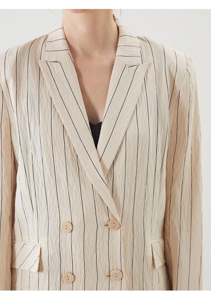 Yeni Sezon Cizgili Kadin Blazer Ceket - S5JU31Z8 modelleri