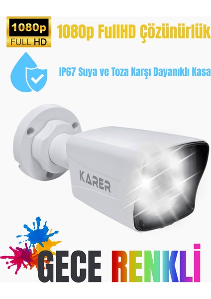 Exitcam 8 Kameralı 1080P Fullhd Kamera Seti + 320GB HDD + Renkli Gece Görüşü