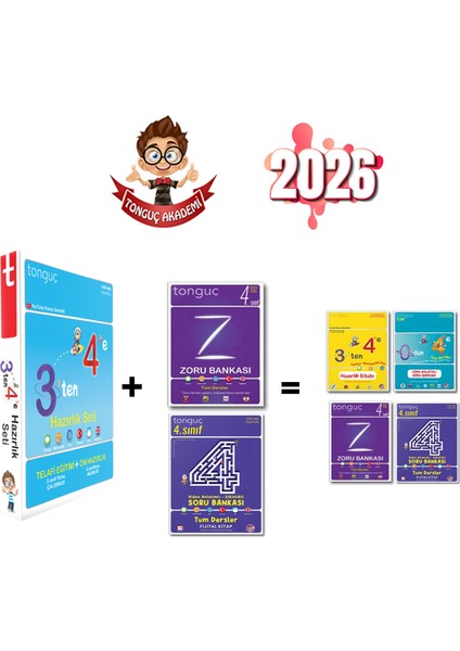 3 Ten 4 E Hazırlık Seti+ 4. Sınıf Zoru Bankası+ 4. Sınıf Vide Anlatımlı Etkinlikli S.b.
