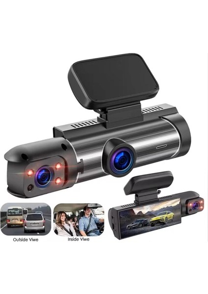 V9 | 1080P Çift Kameralı Araç Içi Kamera | 3.16” Ekran | Gece Görüş | Döngüsel Kayıt | IR Destekli | 32GB Kart Desteği modelleri