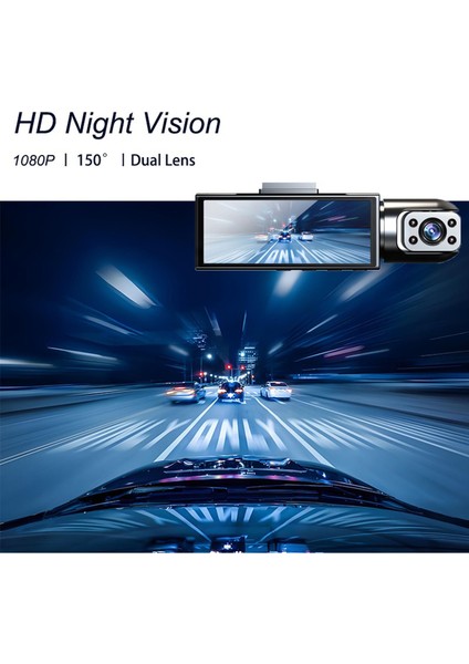 V9 | 1080P Çift Kameralı Araç Içi Kamera | 3.16” Ekran | Gece Görüş | Döngüsel Kayıt | IR Destekli | 32GB Kart Desteği fırsatları