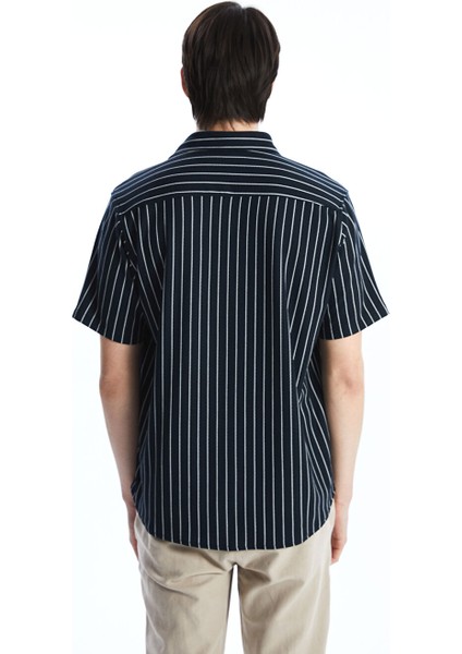 Yeni Sezon Regular Fit Kisa Kollu Cizgili Erkek Gomlek - S5FD83Z8