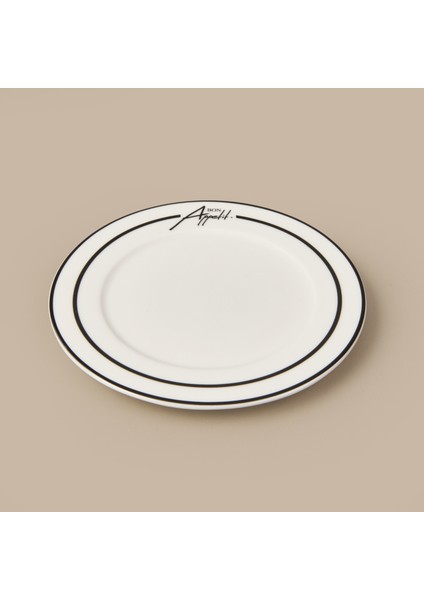 Kitchen Elegant Curves Porselen Pasta Tabağı - Siyah / Beyaz - 20 cm