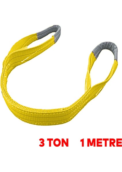 Sapan Polyester Spanzet 3 Ton 1 Metre Sarı Sağlam Yük Kaldırma Taşıma Indirme Halat