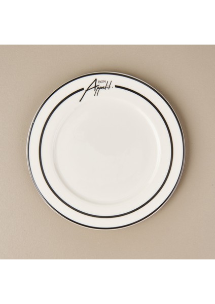 Kitchen Elegant Curves Porselen Pasta Tabağı - Siyah / Beyaz - 20 cm modelleri