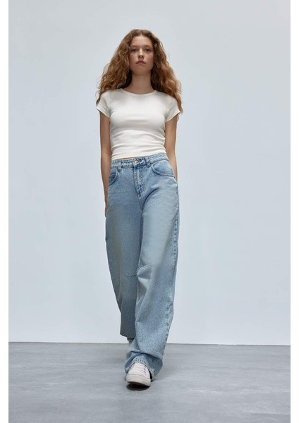 Yeni Sezon Baggy Fit Yüksek Bel Düz Paça Uzun Jean Pantolon