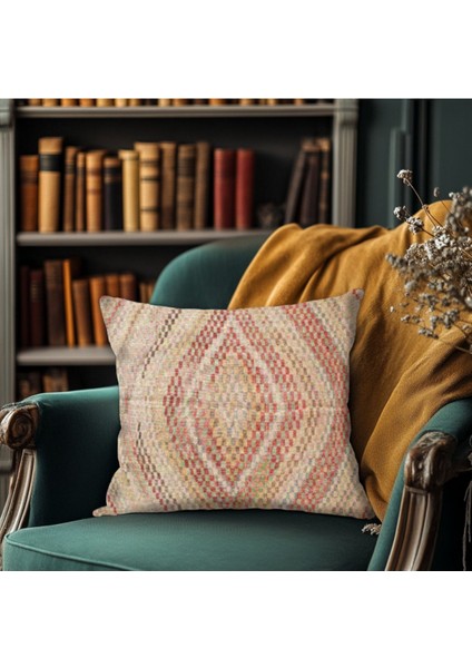 Krem Etnik Desenli Baskı Kırlent Kılıfı fiyatları