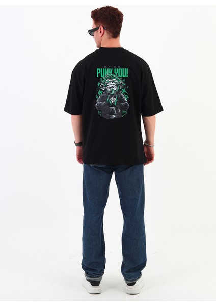 Punkyou-Oversize Tişört | Sırt Baskılı – Minimal Göğüs Desenli Unisex Tshirt