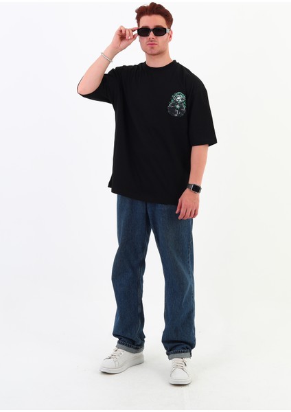 Punkyou-Oversize Tişört | Sırt Baskılı – Minimal Göğüs Desenli Unisex Tshirt