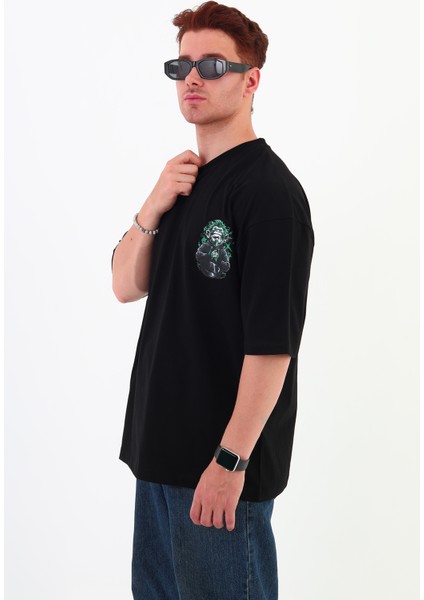 Punkyou-Oversize Tişört | Sırt Baskılı – Minimal Göğüs Desenli Unisex Tshirt