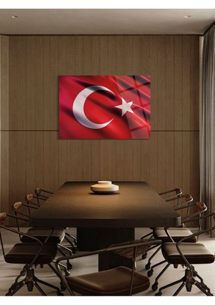 Türk Bayrağı Atatürk Cam Tablo - Cam Tablolar-Atatürk Tablo-Atatürk Portresi-Atatürk TABLOSU-ATA106
