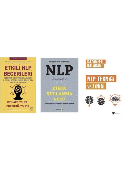 Etkili Nlp Becerileri + Nlp + Nlp Teknigi ve Zihin= 3 Set