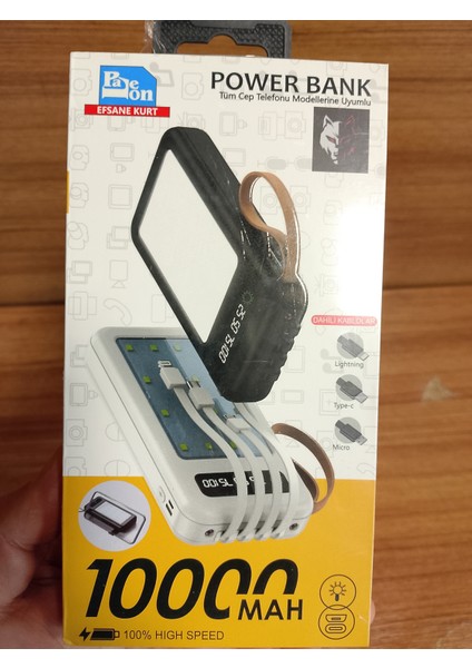 Powerbank 10000 mah kendinden kablo güneş enerjili fiyatları