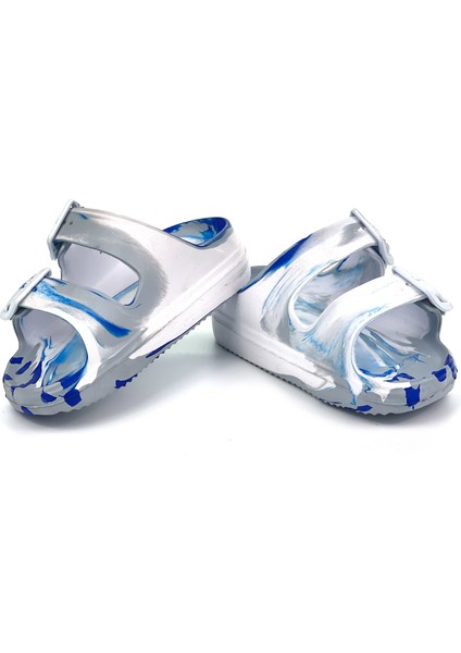 Erkek Çocuk Gri Beyaz Tokalı Figürlü Ortopedik Rahat Günlük Plaj Terlik fiyatları