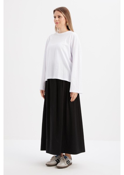 Beyaz-Arkası Uzun Süprem T-Shirt modelleri