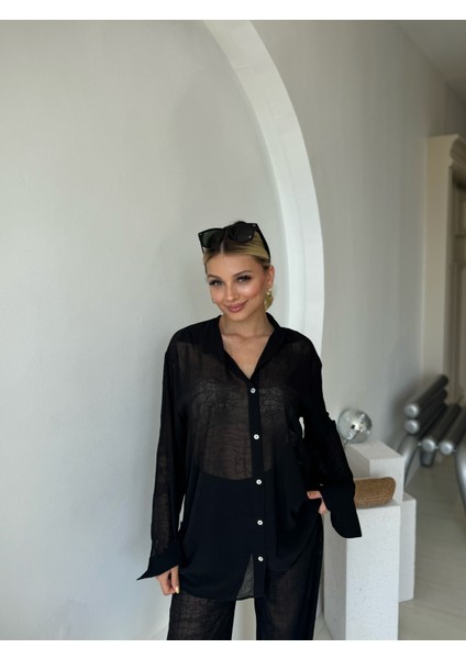 Transparan Şortlu Pantolon Gömlek Takım modelleri