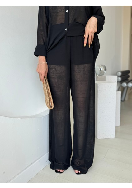 Transparan Şortlu Pantolon Gömlek Takım fırsatları