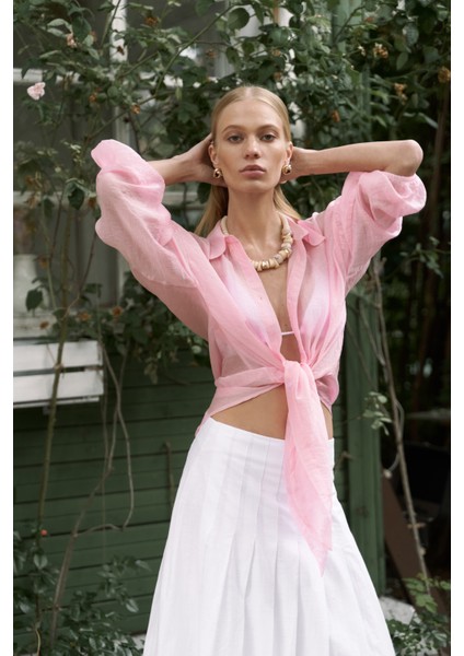 Lyra Oversize Pembe Gömlek