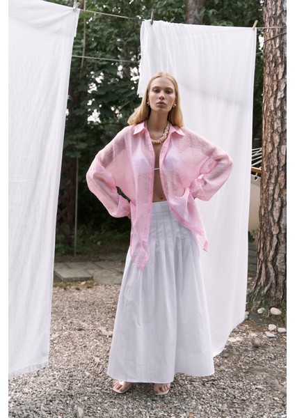 Lyra Oversize Pembe Gömlek