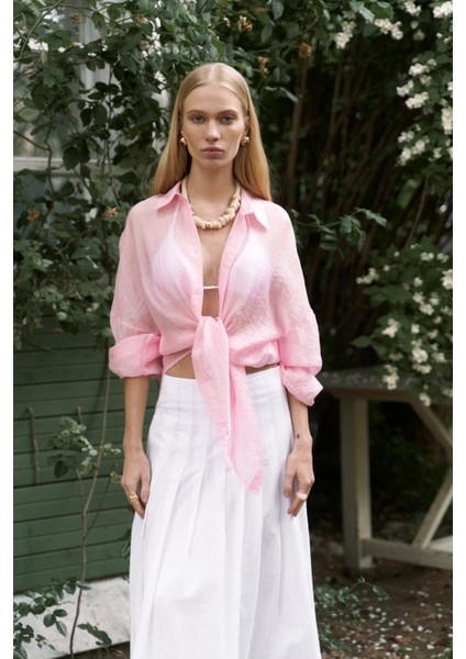 Lyra Oversize Pembe Gömlek