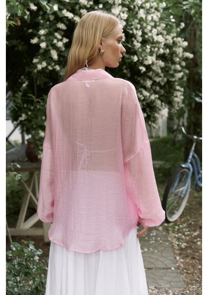 Lyra Oversize Pembe Gömlek