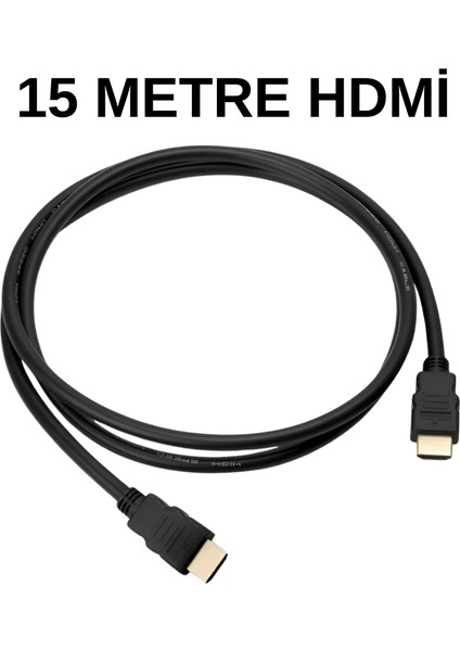 HDMI Kablo 15 Metre – 1080P Full Hd, Altın Uçlu, Uzun Menzilli Tv Pc Projektör Kablosu