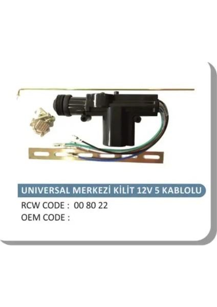Merkezı Kılıt Motoru Unıversal 5 Fıs 12V (Tabanca Tıp)