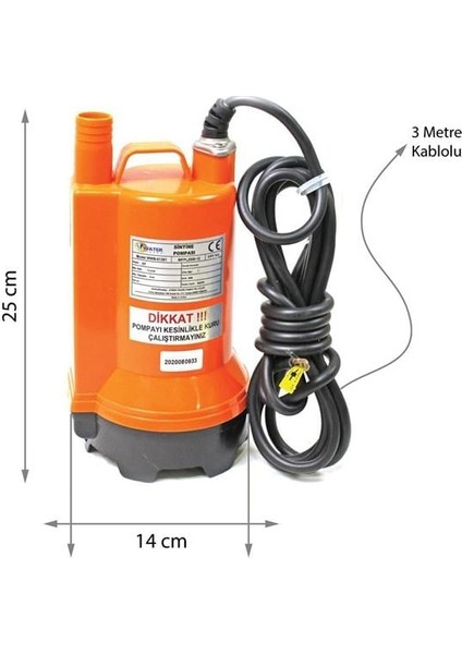 24 Volt Dc Solar Güneş Enerjili Su Pompası 7 mt Yükseklik 7.5 M³/h fiyatları