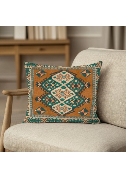 Geometrik Boho Desenli Yastık Kılıfı Kare