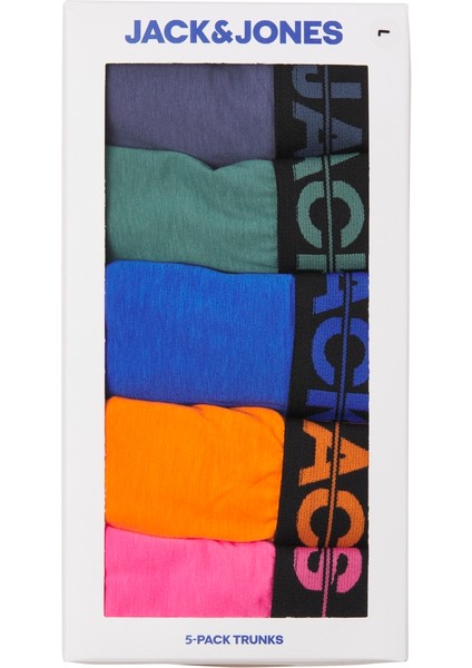 Jack Jones Jacseth Solıd Trunks 5 Pack Box Pls Erkek Mavi Büyük Beden Boxer 12257404-07 fiyatları