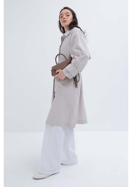 Taş-Kemerli Cepli Rüzgarlıklı Trençkot indirimleri